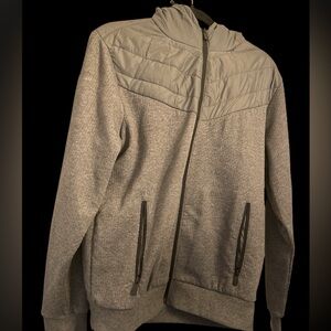 Zara Gray Hooded Jacket with Quilted Design